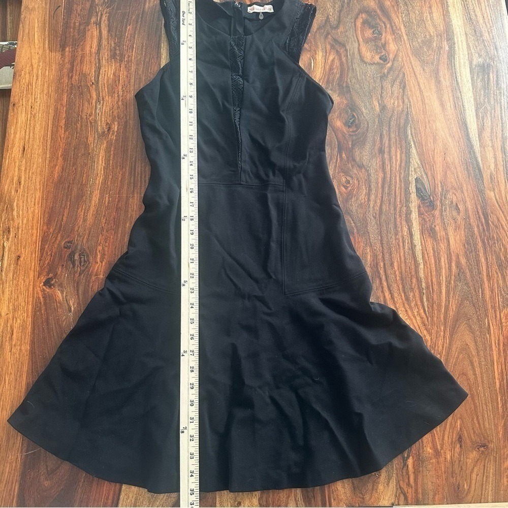 Rebecca Taylor Black Lace Inset Fit & Flare Mini Dress‎ Sleeveless Size 4 - Picture 11 of 11